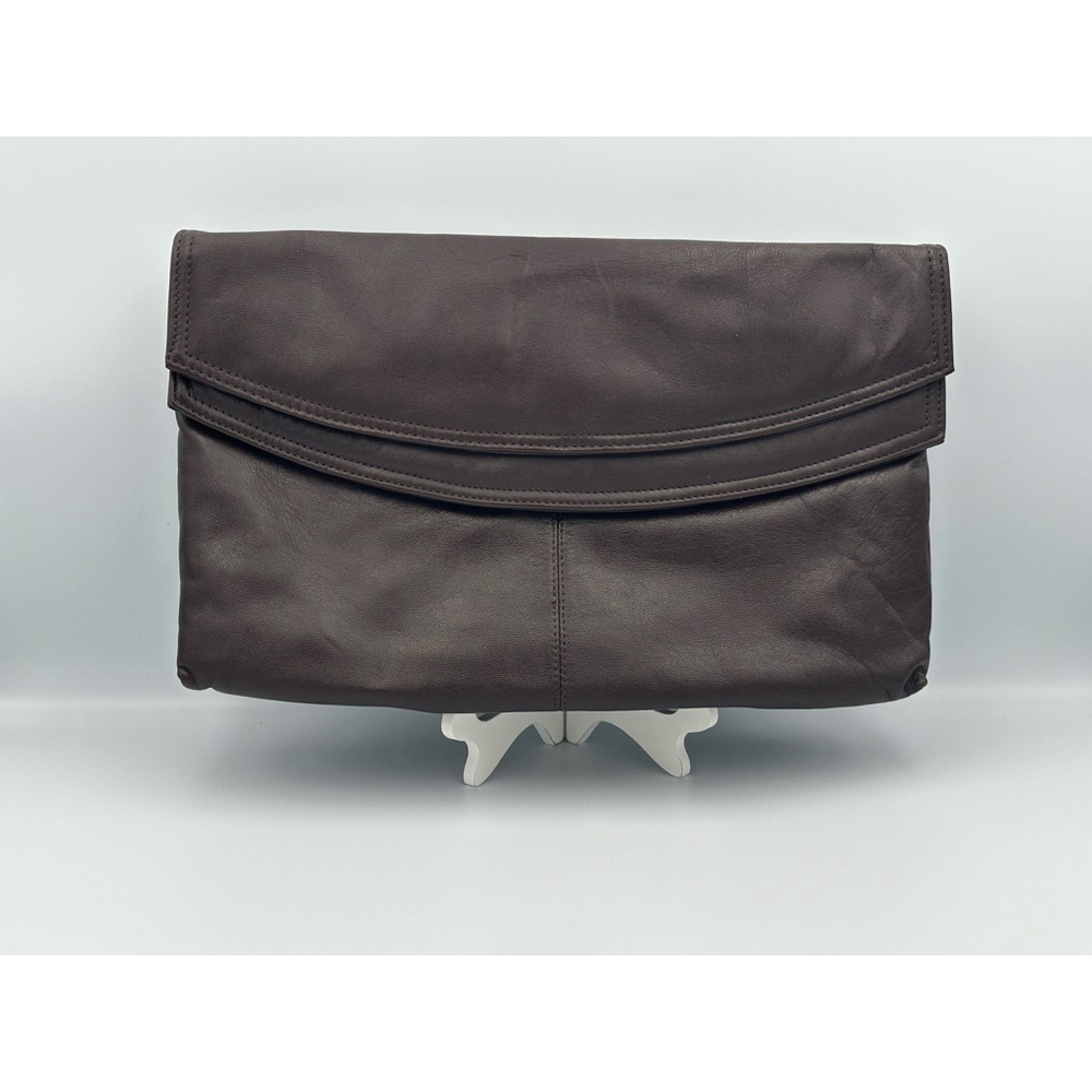 Vintage 70’s Brown Genuine Leather Fold-Over Clutch Denver Dry Goods | Circa